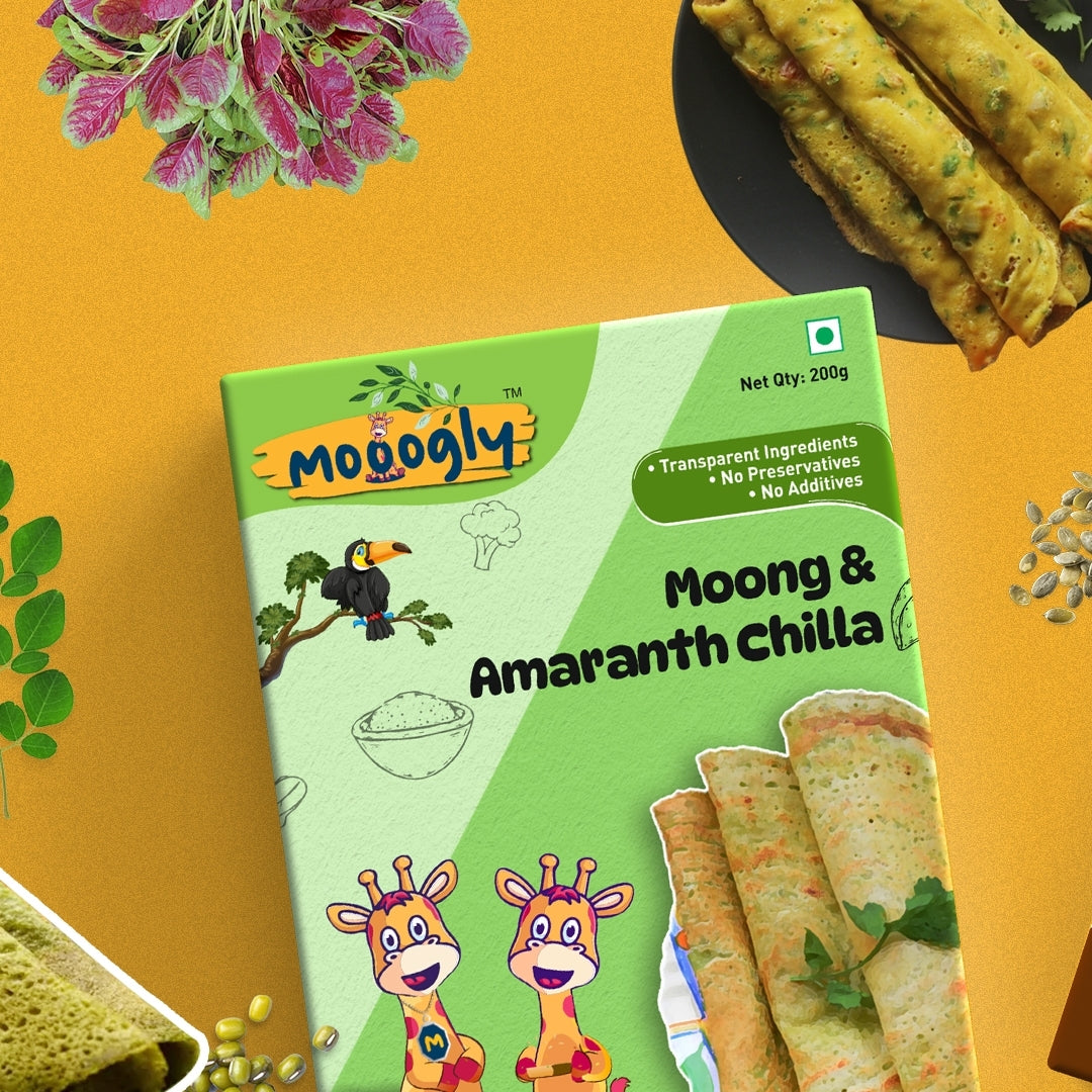 Mooogly Moong and Amaranth Chilla